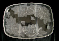 Frosted Glass 3 Part Relish / Serving Dish (Winter Rose)
