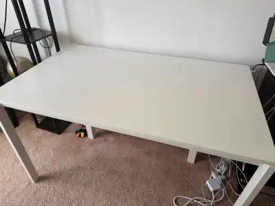 White like new dining table, View more