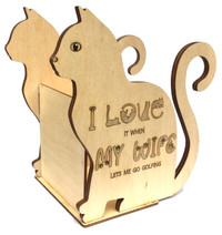 Personalized    21.5 cm high Cat  Pencil holder
