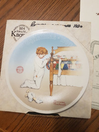 1990 norman rockwell a christmas prayer collector plate