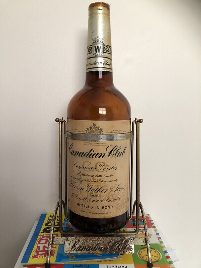 Vintage Canadian Club Hiram Walk Bottle on Metal Swing in Arts & Collectibles in Cambridge