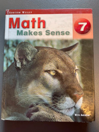 Math Makes Sense Grade 7 textbook by Pearson (Addison Wesley)