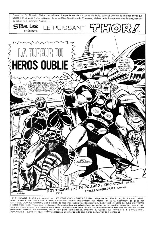 ÉDITIONS HÉRITAGE THOR # 97/98 1980 / COMME NEUF TAXE INCLUSE dans Bandes dessinées  à Laval/Rive Nord - Image 3