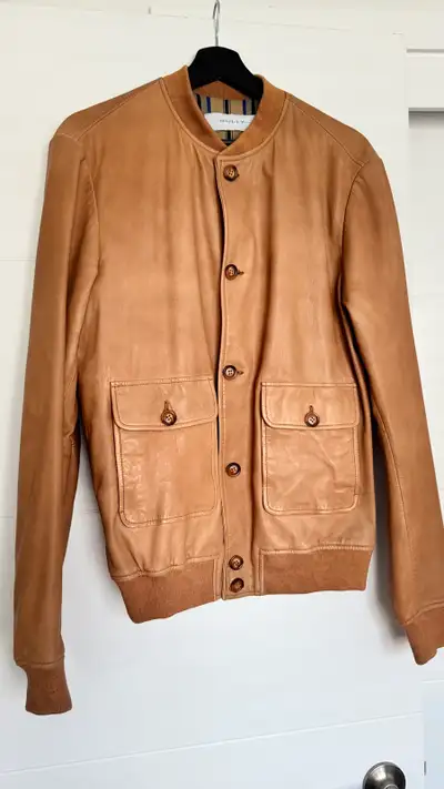 men’s genuine leather men’s jacket / fits S-M / NEVER WORN, View more