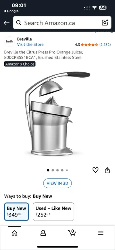 Découvrez le presse-agrumes Breville Citrus Press Pro, un appareil robuste en acier inoxydable bross...