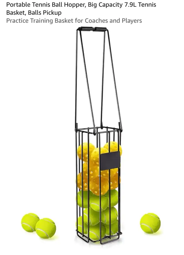 New Portable Tennis Ball Pickleball Hopper