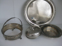 VINTAGE LOT OF SILVER PLATE DISHES