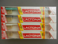 NEW 12 x Lactona Natural Bristle Toothbrush Hard - NETHERLANDS