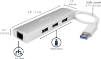 Hub StarTech 3 Port USB 3.0 avec Ethernet