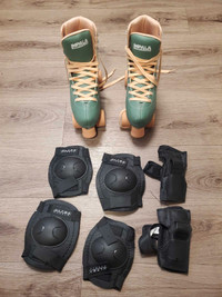 75$ brand new rollerskates with knee/elbow pads/ wrist guards