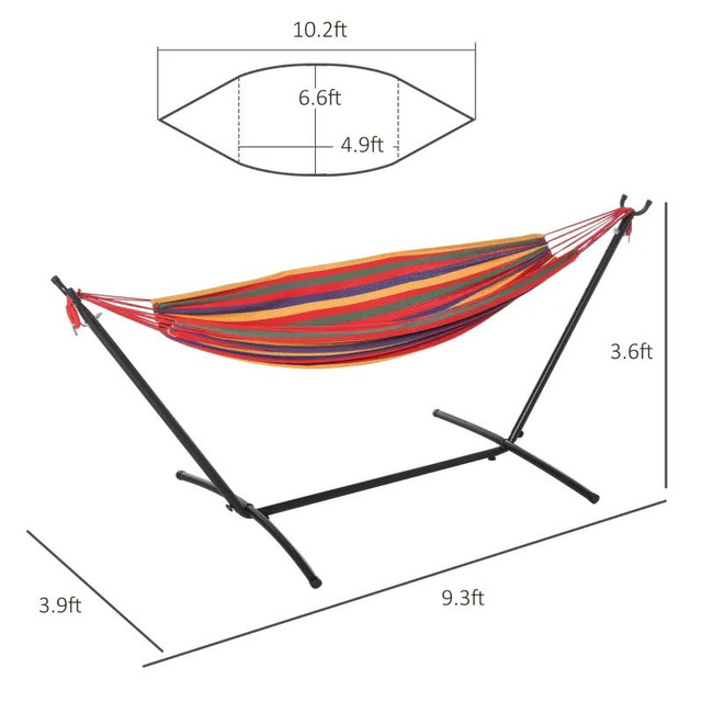 Patio Hammock with Stand, Fabric Outdoor Hammock Bed with Stand, in Patio & Garden Furniture in Markham / York Region - Image 2