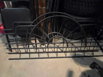 Queen/Double headboard and footboard with canopy and rails. Matching side tables, mirror and Vanity...