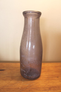 Old Amethyst Milk Bottle - City Dairy Co.