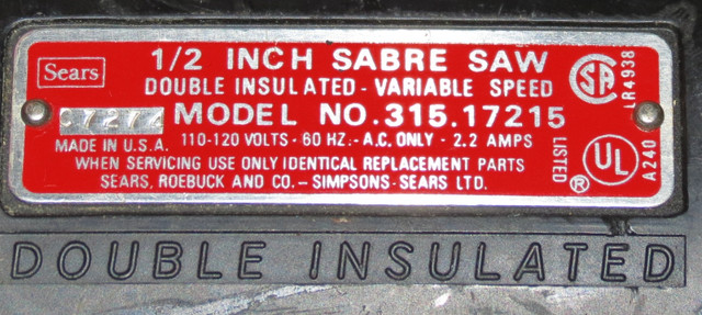 SABRE SAW - CRAFTSMAN - VINTAGE in Power Tools in Ottawa - Image 2
