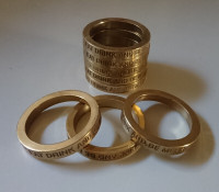 Vintage Brass Napkin Rings "Eat Drink and Be Merry"