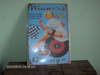 Winner's Garage Pinup Metal Sign $15.00
