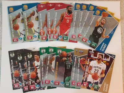 Super lot de 18 cartes de vedettes de Basketball de la NBA...de Panini Adrenalyn...2018..vous avez:...