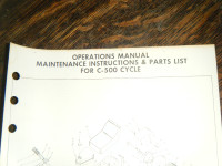 Rupp C-500 Cycle  Mini Bike Operations Manual and Maintenance