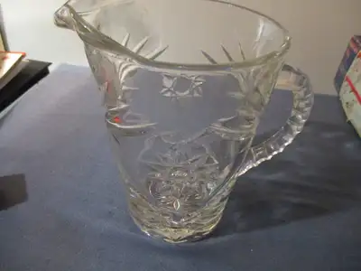 VINTAGE CRYSTAL CUT GLASS PITCHER-PINWHEEL-8.5" TALL-COLLECTIBLE, View more