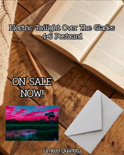 Nightvale Designs-Electric Twilight Over The Glades 4x6 Postcard, View more