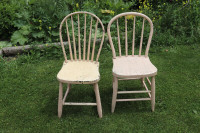 Pair Of Vintage Hoop Back Farmhouse Chairs