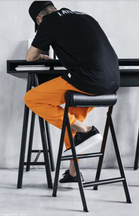 STAMP’D LA x IKEA black leather stool