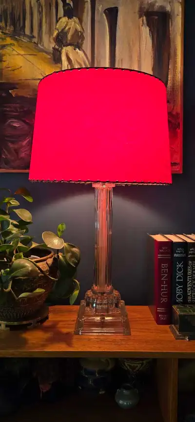 art nouveau glass table lamp, View more