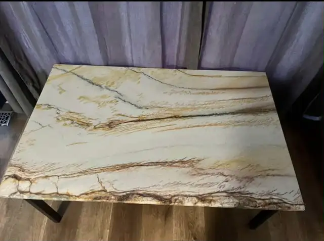 Solid Wood Coffee Table with Real Marble Top in Coffee Tables in Ottawa - Image 4