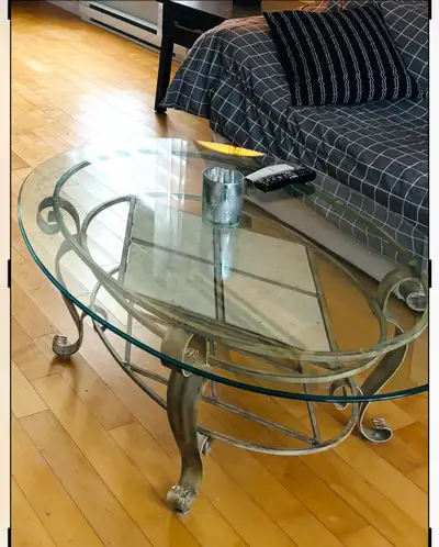 Ensemble de 2 tables de salon - métal, céramique et verre, View more