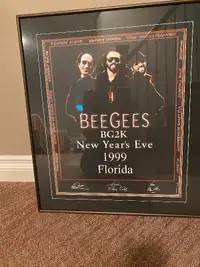 Framed Bee Gee Poster from 1999/2000 Concert