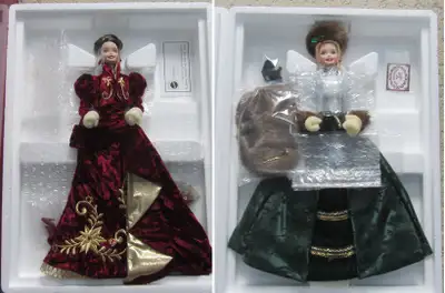 Two vintage porcelain Barbie dolls are available. Neither of these have ever been removed from their...