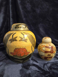 Oriental jars.
