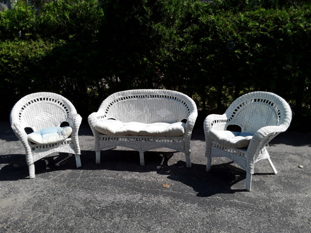 Real Wicker White Rattan set in Other in Markham / York Region