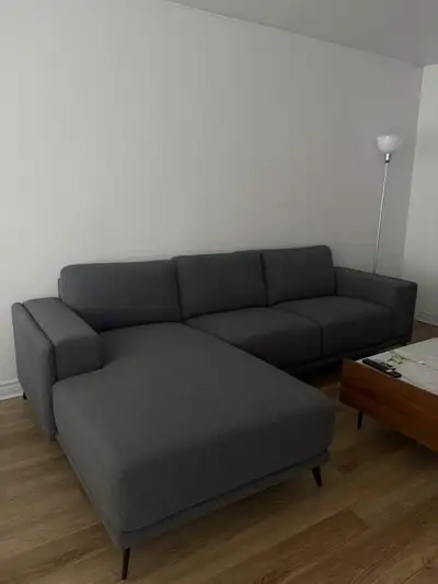 Dark Grey Sectional Sofa (with free lamp), View more