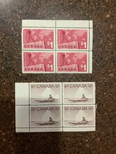 2 corner block Canadian stamps, View more