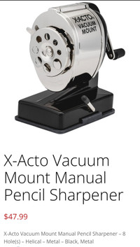 X-Acto Vacuum Mount Manual Pencil Sharpener