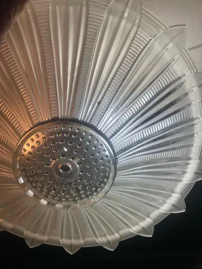 Antique 1930’s art deco sunflower ceiling light shade fixture, View more