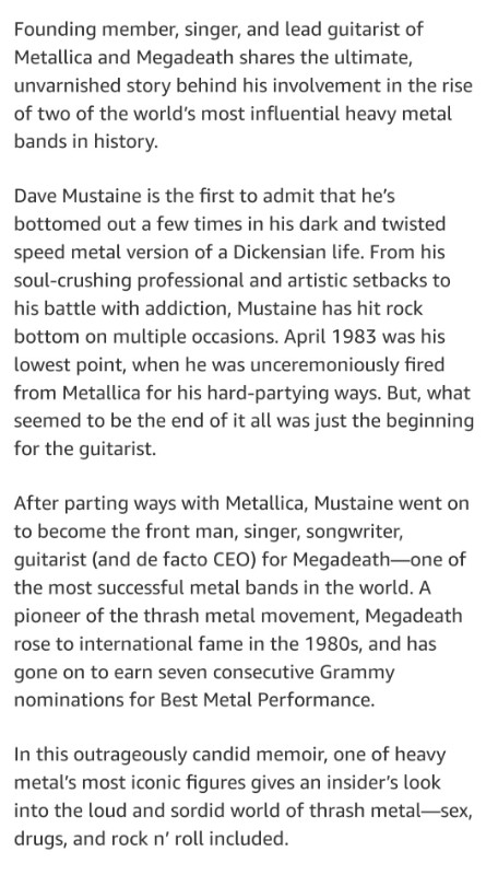 "Mustaine a Life in Metal" " Hello Me... Meet the Real Me." in Non-fiction in Calgary - Image 3