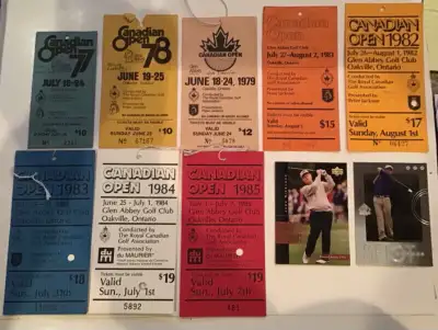 Canadian  Open Golf Passes Glen Abbey 1977-85 + Cards, Scorecard, View more