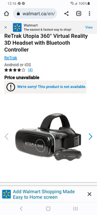 Retrak Utopia Virtual Reality Headset with Bluetooth.  New.