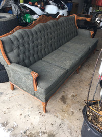 Vintage couch and chair set with tables