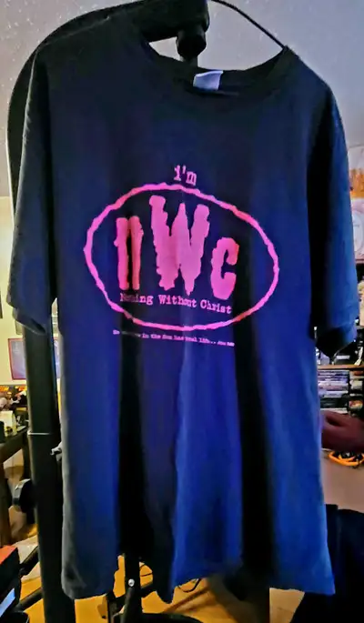 nWc NOTHING WITHOUT CHRIST - vintage religious shirt, View more
