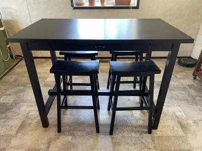 bar height kitchen table & 4 stools, View more