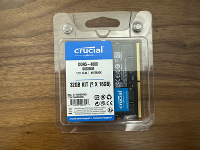 Crucial RAM - 32GB (2 x 16GB) DDR5 4800 kit, View more