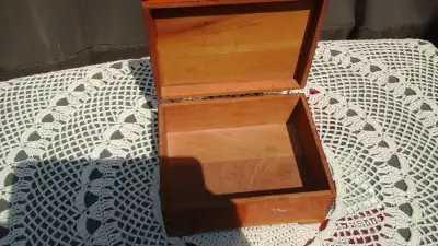 Vintage wooden jewelry boxes35dollars each 11 half inches other smaller(