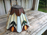Antique Stained Glass hanging lamp