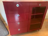 EQ3 Red Enamel Dresser/Shelf