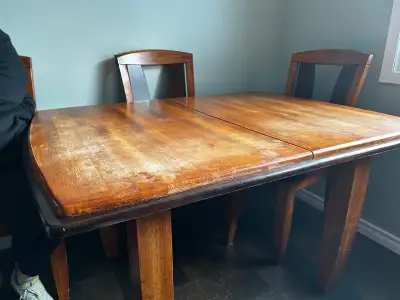 dining table  with leaf and six chairs  , View more