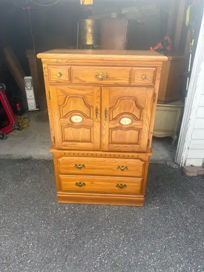 Free delivery used Solid Oak Armoire Dresser, View more