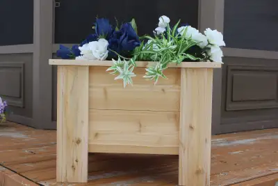 SQUARE EASTERN WHITE CEDAR PLANTER, View more
